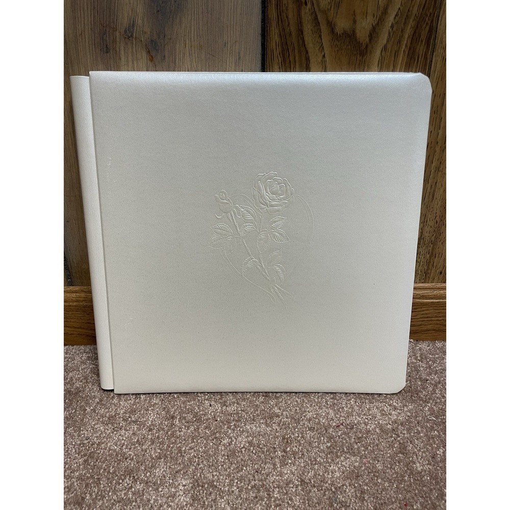 Creative Memories 12 x 12 White Wedding Embossed Rose Album Vintage 2006